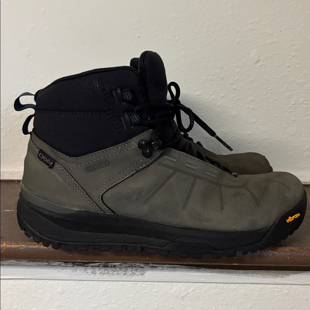 Oboz Gray and Black Hiking Boots